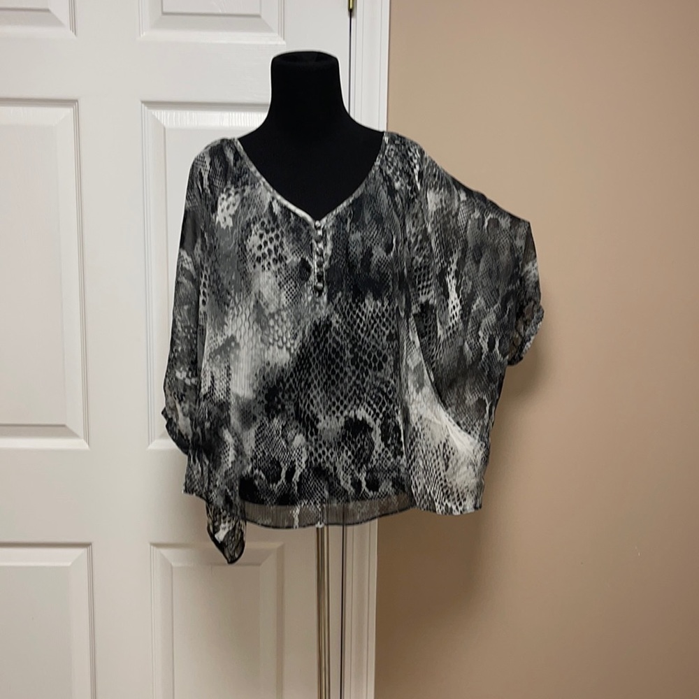 Express Oversized Snake Skin Pattern Blouse